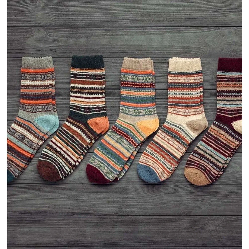 Norsome Oslo Wool Blend Socks 5-Pack Multicolor Large New In Packaging‎